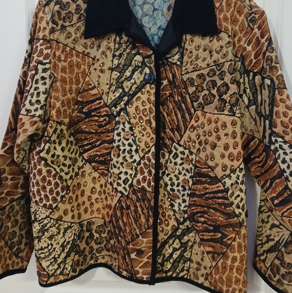 One DIRECTION Multicolor Animal Patch Bomber Jack… - image 1